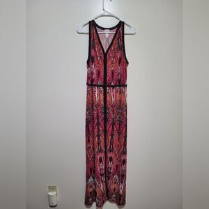 Chico's Vibrant Pink and Black Maxi Dress
